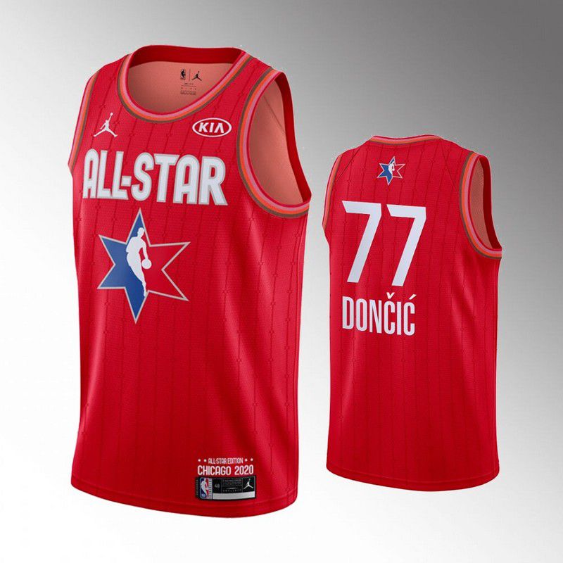 Men Dallas Mavericks #77 Doncic Red 2020 All Star NBA Jerseys->dallas mavericks->NBA Jersey
